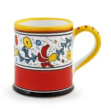 Italian mug from the Flora Collection handmade by D&G Design in Deruta