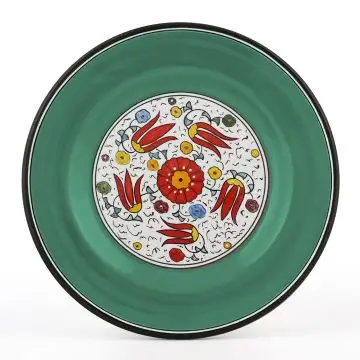 Italian dinner plate from the Flora Collection handmade by D&G Design in Deruta