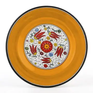 Italian dinner plate from the Flora Collection handmade by D&G Design in Deruta