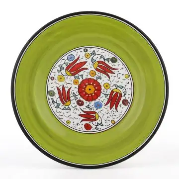 Italian dinner plate from the Flora Collection handmade by D&G Design in Deruta