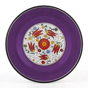 Italian dinner plate from the Flora Collection handmade by D&G Design in Deruta