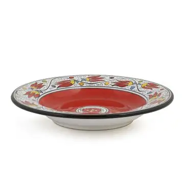 Italian pasta & soup plate from the Flora Collection handmade by D&G Design in Deruta