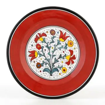 Italian salad & dessert plate from the Flora Collection handmade by D&G Design in Deruta
