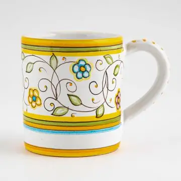 Floreale Italian mug handmade by Fima in Deruta