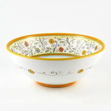 Floreale Italian serving bowl handmade by Fima in Deruta