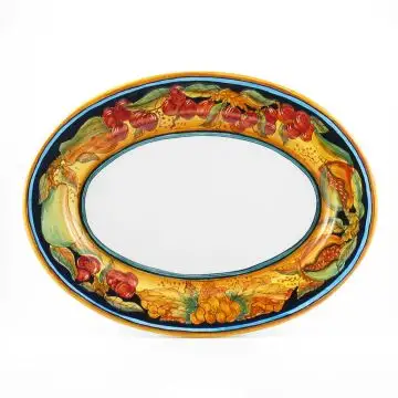 Italian oval platter from the Frutta Semplice Collection handmade by D&G Design in Deruta
