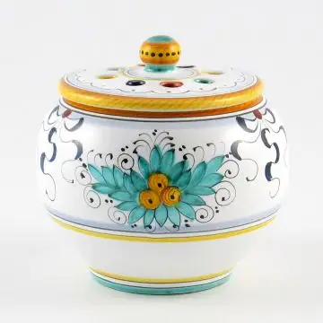 Festone Italian garlic jar handmade by Fima in Deruta