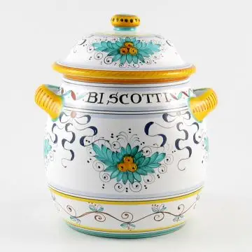 Festone Italian cookie jar handmade by Fima in Deruta