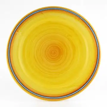 Italian round platter from the Giallo Azzurro Collection handmade by D&G Design in Deruta