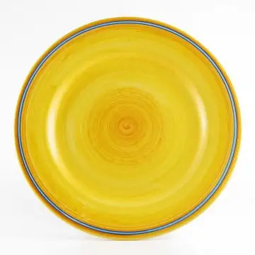 Italian dinner plate from the Giallo Azzurro Collection handmade by D&G Design in Deruta