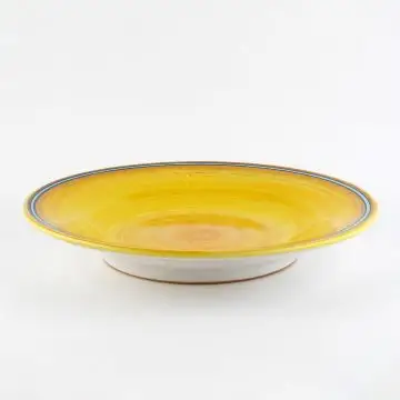 Italian pasta & soup plate from the Giallo Azzurro Collection handmade by D&G Design in Deruta