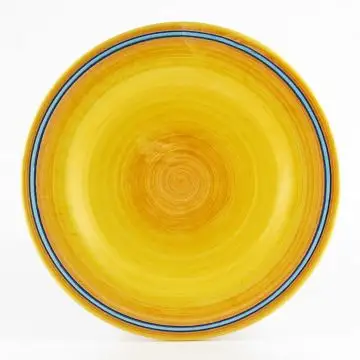 Italian salad & dessert plate from the Giallo Azzurro Collection handmade by D&G Design in Deruta