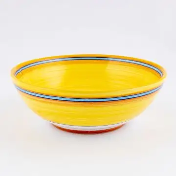 Italian serving bowl from the Giallo Azzurro Collection handmade by D&G Design in Deruta