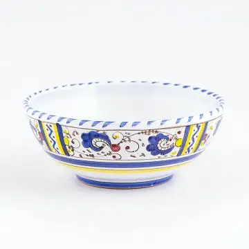 Deruta cereal bowl from the Galletto Blu collection, handmade by Antica Deruta - Italy