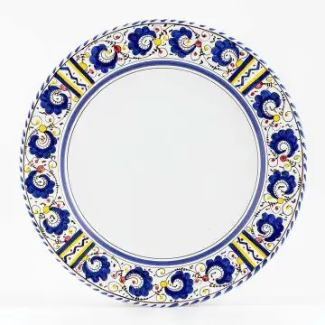 Deruta charger plate from the Galletto Blu collection, handmade by Antica Deruta - Italy