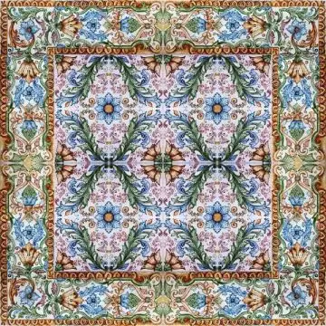 Italian modular tile panel Violet hand-painted by Ghenos in Messina, Sicily