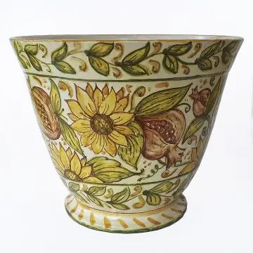 Italian ceramic Planter handmade by Ghenos in Sicily