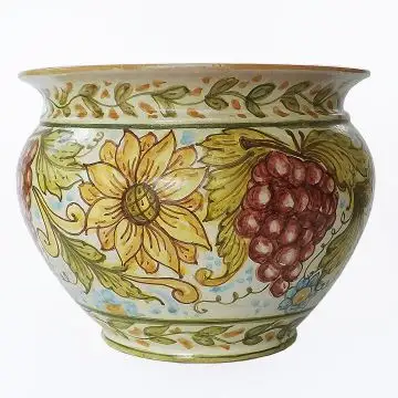 Italian ceramic Planter handmade by Ghenos in Sicily