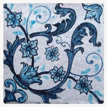 Sicilian modular tile GH25 hand-painted with traditional designs by Ghenos, Messina - Italy