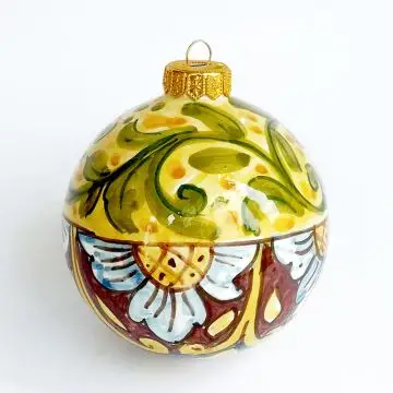Italian Christmas ball ornament hand-painted by Ghenos in Messina
