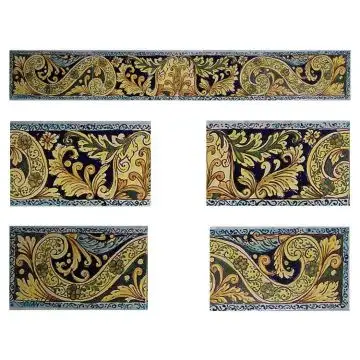 Sicilian stair riser GH11 hand-painted with traditional designs by Ghenos, Messina - Italy