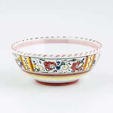 Deruta cereal bowl from the Galletto Rosso collection, handmade by Antica Deruta - Italy