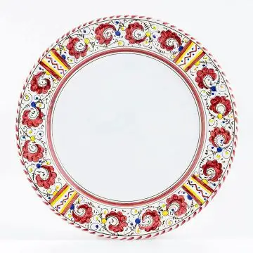 Deruta charger plate from the Galletto Rosso collection, handmade by Antica Deruta - Italy