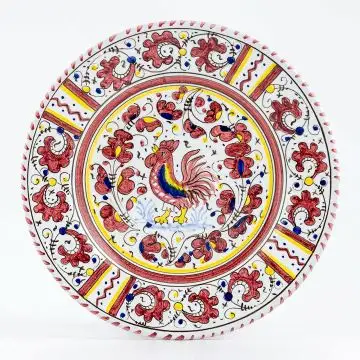 Deruta salad & dessert plate from the Galletto Rosso collection, handmade by Antica Deruta - Italy