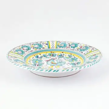Deruta pasta & soup plate from the Galletto Verde collection, handmade by Antica Deruta - Italy