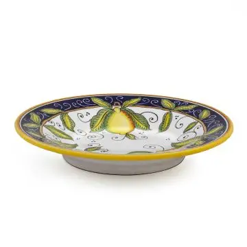 Italian pasta & soup plate from the Limoni Blu Collection handmade by D&G Design in Deruta