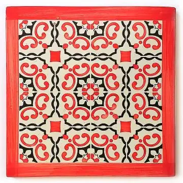 Hand-painted Italian tile LF34 from the Classic collection, entirely handcrafted by La Fauci in Messina, Sicily