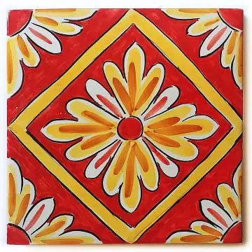 Hand-painted Italian tile LF38 from the Classic collection, entirely handcrafted by La Fauci in Messina, Sicily