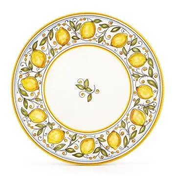 Limoni Italian round platter handmade by Fima in Deruta