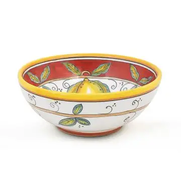 Italian cereal bowl from the Limoni Rosso Collection handmade by D&G Design in Deruta