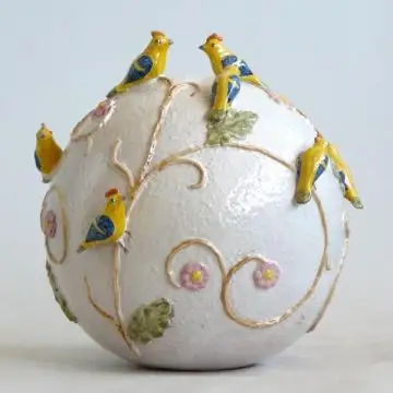 Tuscan Birds  sphere handcrafted by ND Dolfi in Montelupo Fiorentino, Italy