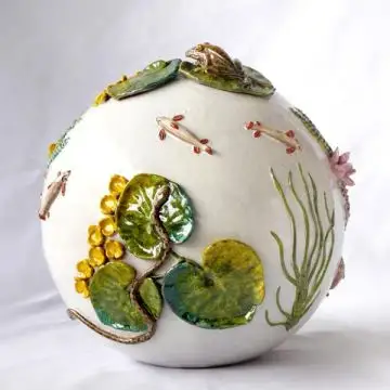 Tuscan River  sphere handcrafted by ND Dolfi in Montelupo Fiorentino, Italy