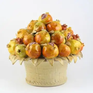 Basket of Pomegranades ND Dolfi Handmade in Tuscany