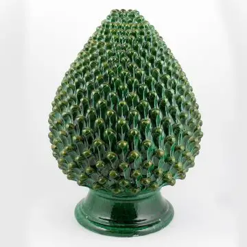 Green Table Lamp Pine Cones ND Dolfi Handmade in Tuscany
