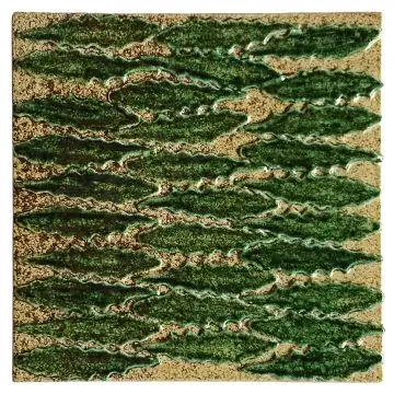 Contemporary Tuscan tile ND37 handcrafted by ND Dolfi in Montelupo Fiorentino, Italy