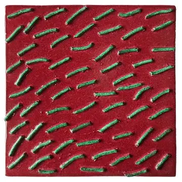 Contemporary Tuscan tile ND41 handcrafted by ND Dolfi in Montelupo Fiorentino, Italy