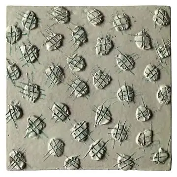 Contemporary Tuscan tile ND42 handcrafted by ND Dolfi in Montelupo Fiorentino, Italy