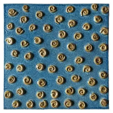 Contemporary Tuscan tile ND43 handcrafted by ND Dolfi in Montelupo Fiorentino, Italy