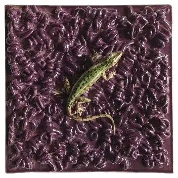 Contemporary Tuscan tile ND47 handcrafted by ND Dolfi in Montelupo Fiorentino, Italy