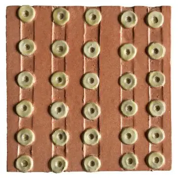 Contemporary Tuscan tile ND48 handcrafted by ND Dolfi in Montelupo Fiorentino, Italy