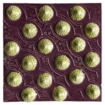 Contemporary Tuscan tile ND57 handcrafted by ND Dolfi in Montelupo Fiorentino, Italy