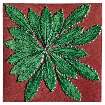 Contemporary Tuscan tile ND62 handcrafted by ND Dolfi in Montelupo Fiorentino, Italy