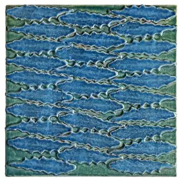 Contemporary Tuscan tile ND63 handcrafted by ND Dolfi in Montelupo Fiorentino, Italy