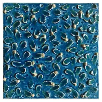 Contemporary Tuscan tile ND71 handcrafted by ND Dolfi in Montelupo Fiorentino, Italy