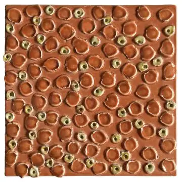 Contemporary Tuscan tile ND77 handcrafted by ND Dolfi in Montelupo Fiorentino, Italy