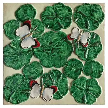 Contemporary Tuscan tile ND81 handcrafted by ND Dolfi in Montelupo Fiorentino, Italy